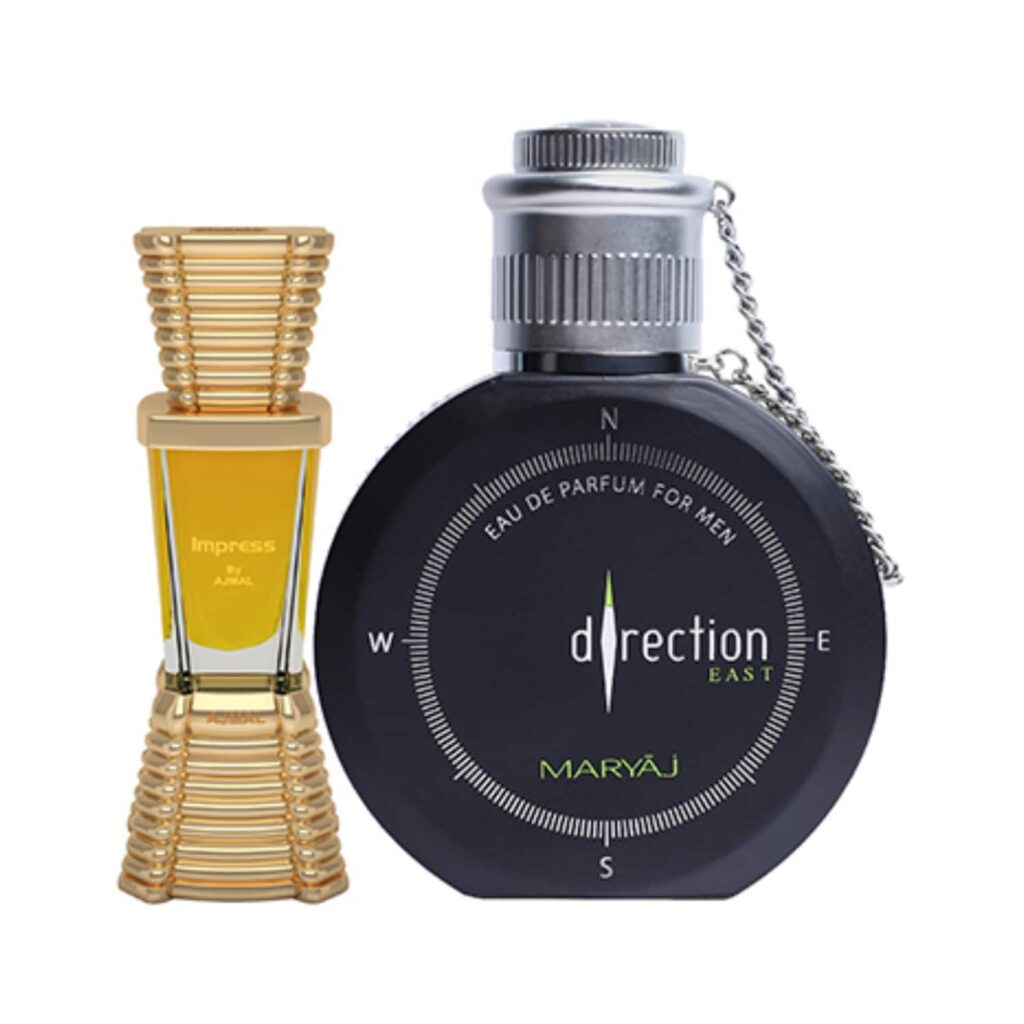AJMAL Impress Concentrated Perfume Oil Citrus Attar And Maryaj Direction East Eau De Parfum Citrus Spicy Perfume - (2Pcs) - Ajmal