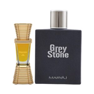 AJMAL Impress Concentrated Perfume Oil Citrus Attar And Maryaj Grey Stone Eau De Parfum Aromatic Woody Perfume - (2Pcs) - Ajmal