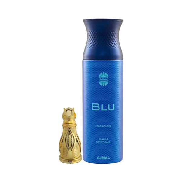 AJMAL Khofooq Perfume Attar & Blu Homme Deodorant Combo Pack (2 Pcs) - Ajmal
