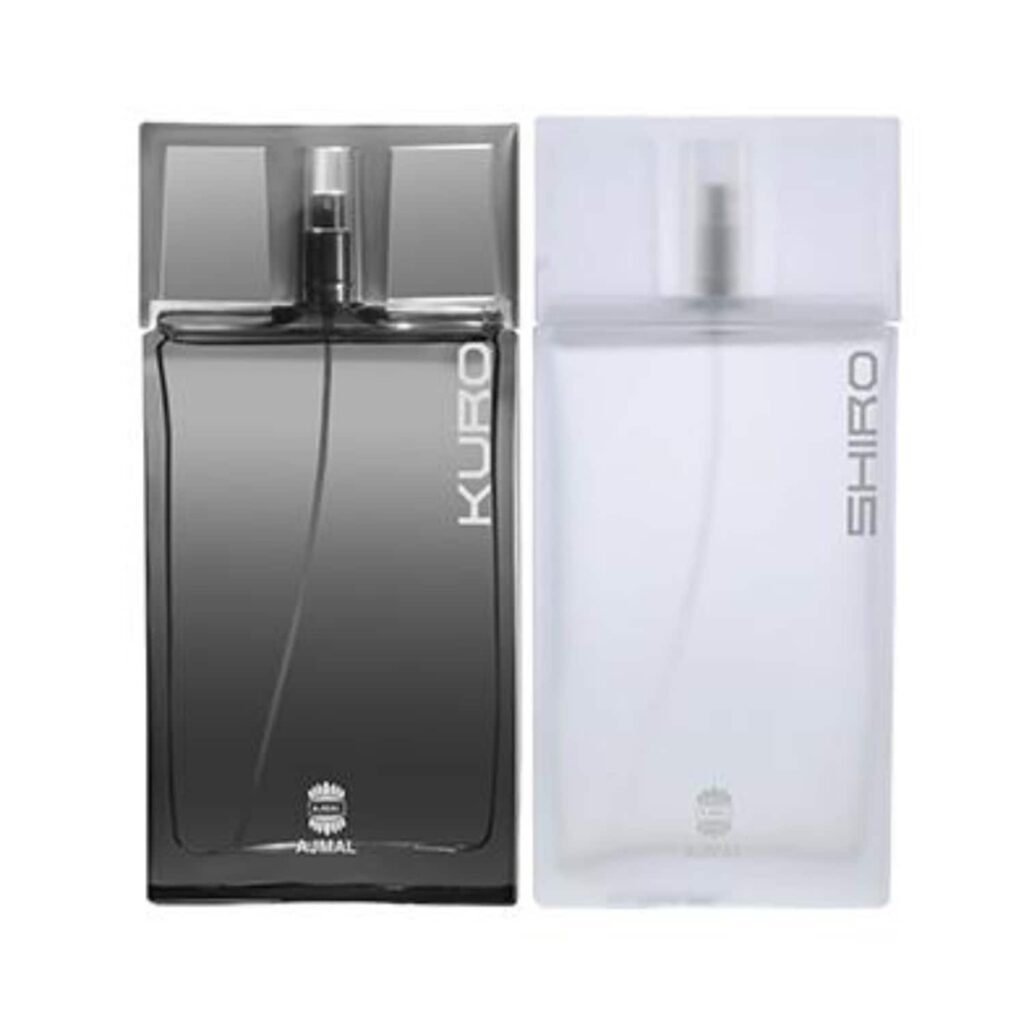 AJMAL Kuro Eau De Parfum Aromatic Spicy Perfume And Shiro Eau De Parfum Citrus Spicy Perfume - (2Pcs) - Ajmal