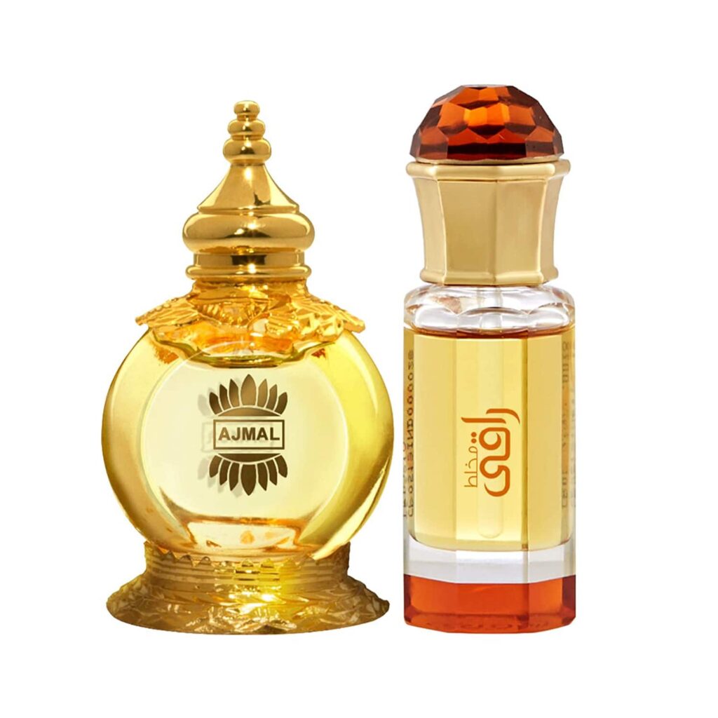 AJMAL Mukhallat Raaqi Floral Fruity Attar And Mukhallat AL Wafa Oriental Musky Attar - (2Pcs) - Ajmal