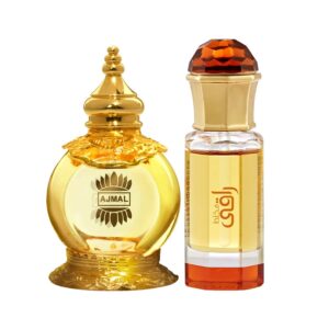 AJMAL Mukhallat Raaqi Floral Fruity Attar And Mukhallat AL Wafa Oriental Musky Attar - (2Pcs) - Ajmal