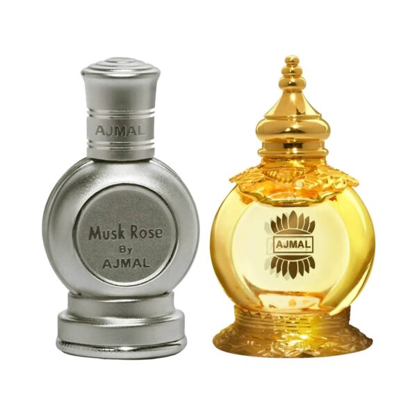 Ajmal Musk Rose + Mukhallat CP Minis Perfume Pack of 2 Combo - Ajmal