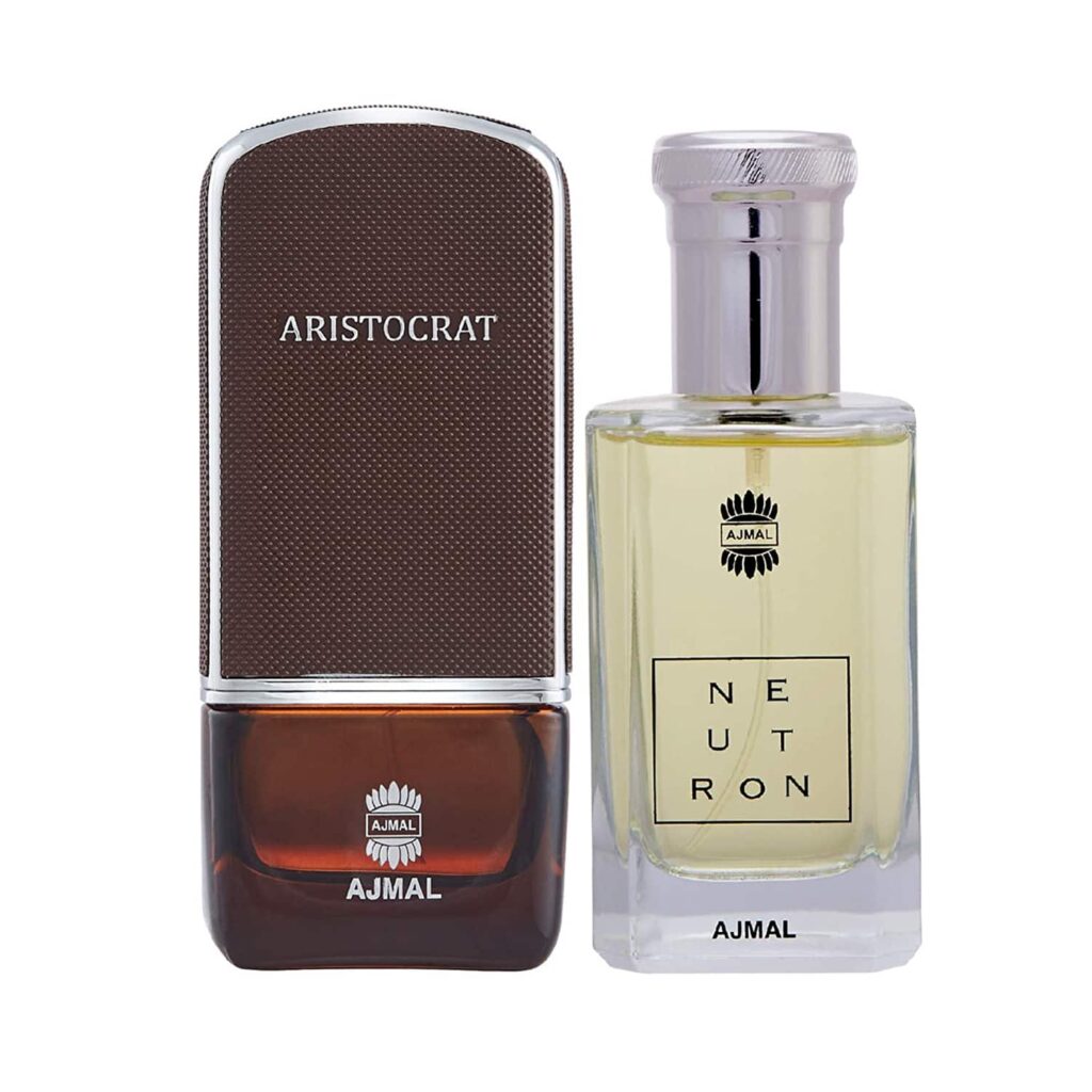 AJMAL Neutron Eau De Parfum Citrus Fruity Perfume And Aristocrat Eau De Parfum Citrus Woody Perfume - (2Pcs) - Ajmal