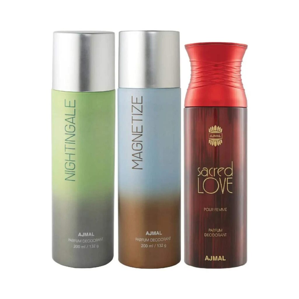 AJMAL Nightingale & Magnetize And Sacred Love Deodorants (3Pc) - Ajmal