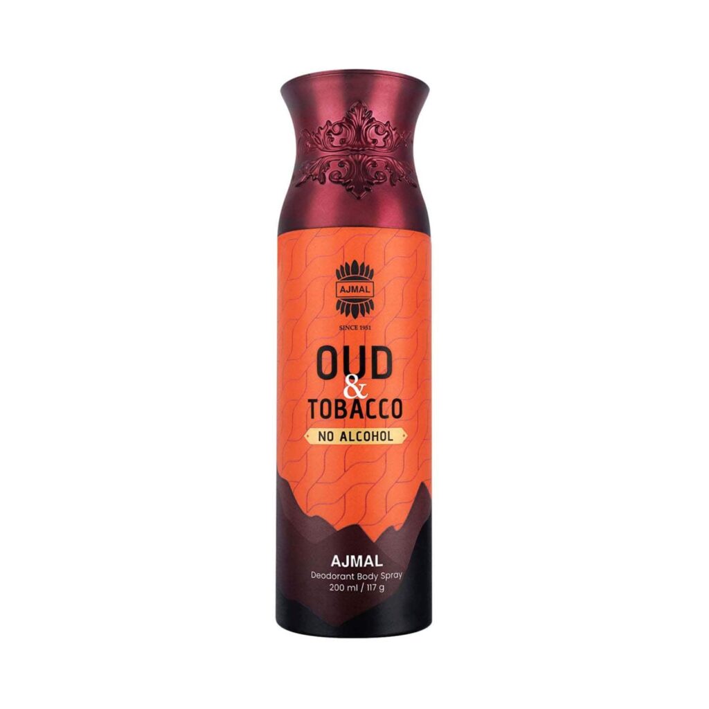 AJMAL Oud Tobacco Non-Alcoholic Deodorant Body Spray (200ml) - Ajmal