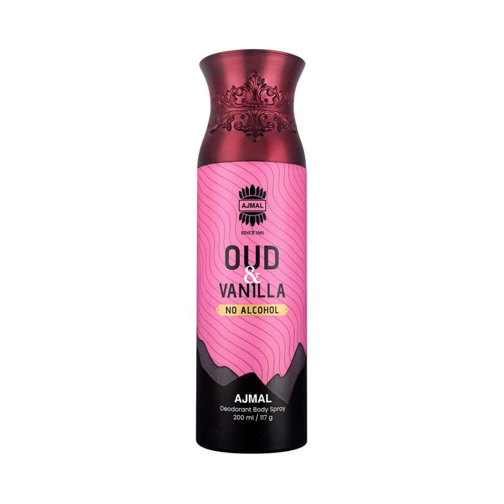 AJMAL Oud Vanilla Non-Alcoholic Deodorant Body Spray (200ml) - Ajmal