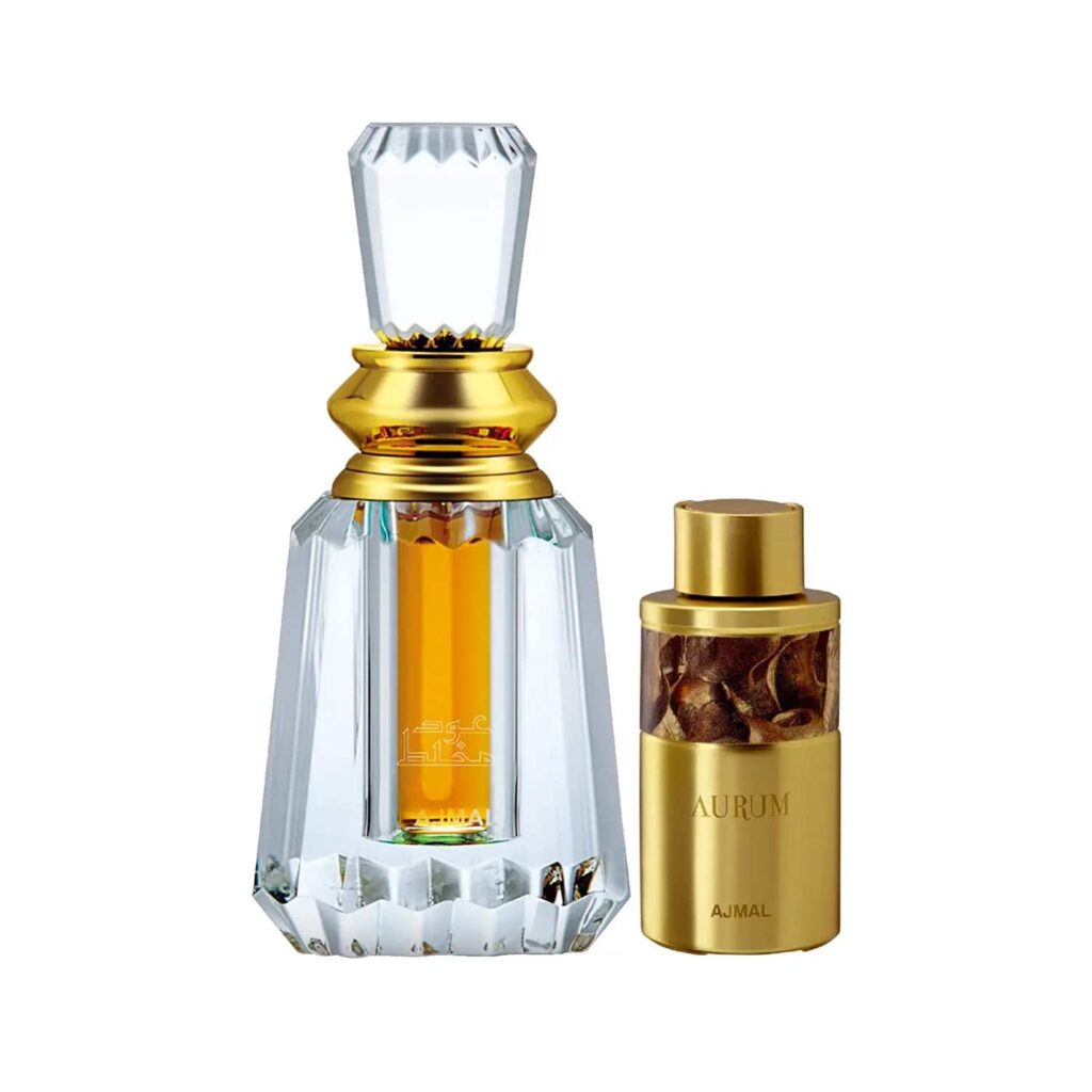 AJMAL Oudh Mukhallat Concentrated Perfume Oil Oudhy Attar And Aurum Concentrated Perfume Oil (2Pc) - Ajmal