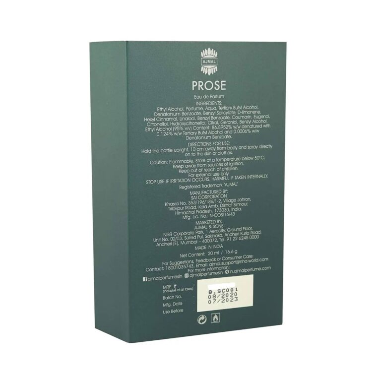 AJMAL Prose Eau De Parfum (20ml) - Ajmal
