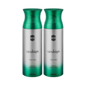 AJMAL Raindrops Deodorant Body Spray - Pack of 2 (200ml Each) - Ajmal