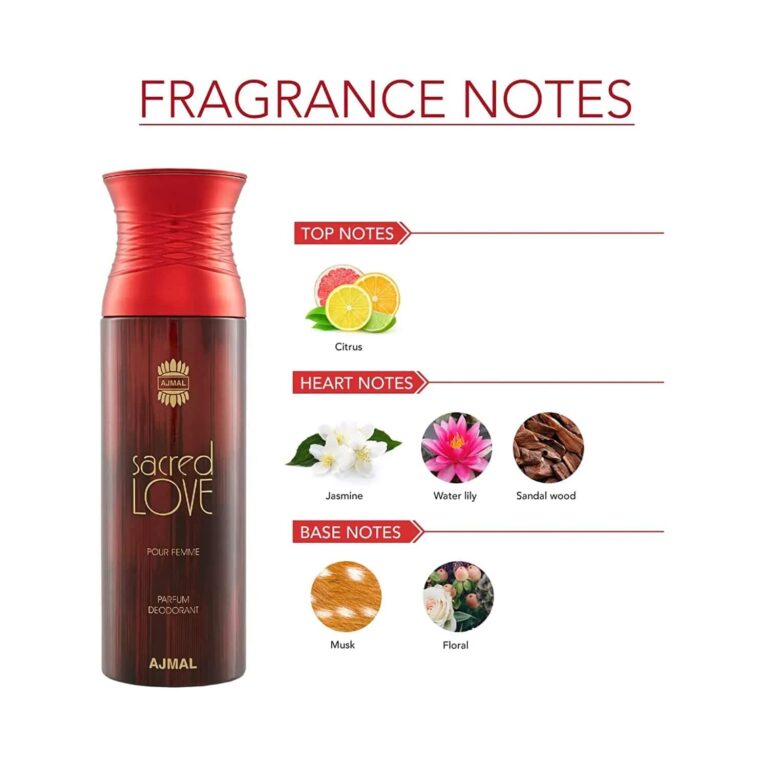 AJMAL Sacred Love Deodorant Body Spray - Pack of 3 (200ml Each) - Ajmal