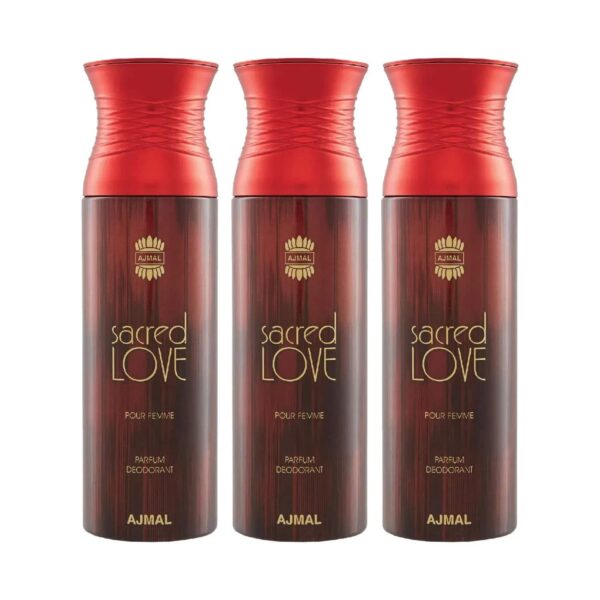 AJMAL Sacred Love Deodorant Body Spray - Pack of 3 (200ml Each) - Ajmal