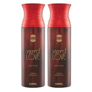 AJMAL Sacred Love Deodorant Spray - Pack of 2 (200ml Each) - Ajmal