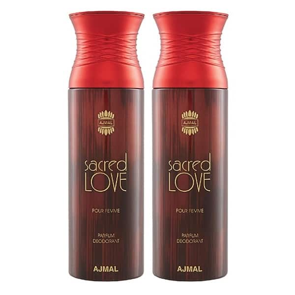 AJMAL Sacred Love Deodorant Spray - Pack of 2 (200ml Each) - Ajmal