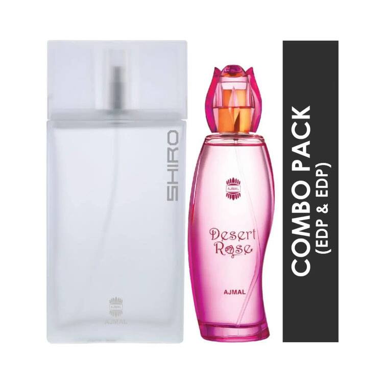 AJMAL Shiro Eau De Parfum Citrus Spicy Perfume And Desert Rose Eau De Parfum Floral Oriental Perfume - (2Pcs) - Ajmal
