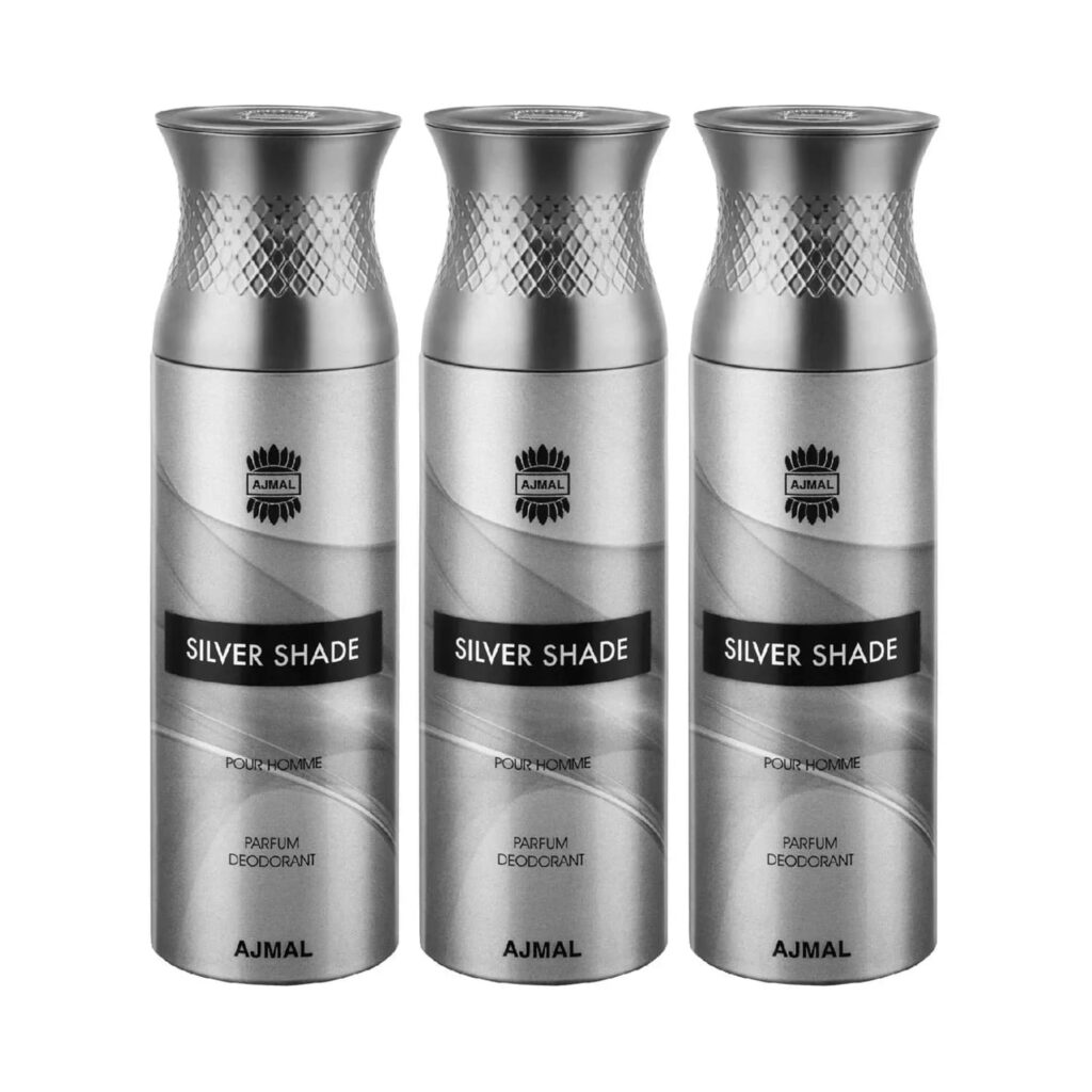 AJMAL Silver Shade Deodorant Body Spray - Pack of 3 (200ml Each) - Ajmal
