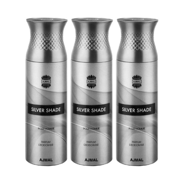 AJMAL Silver Shade Deodorant Body Spray - Pack of 3 (200ml Each) - Ajmal