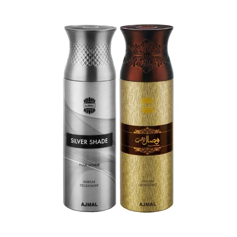 AJMAL Silver Shade & Wisal Dhahab Deodorant Body Spray - Pack of 2 (200ml Each) - Ajmal