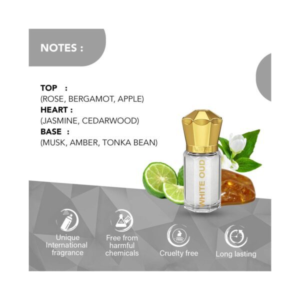 AJMAL White Oud Concentrated Perfume For Unisex (5 ml) - Ajmal