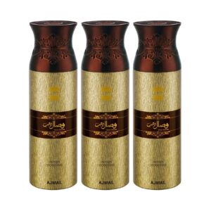 AJMAL Wisal Dhahab Deodorant Spray - Pack of 3 (200ml Each) - Ajmal