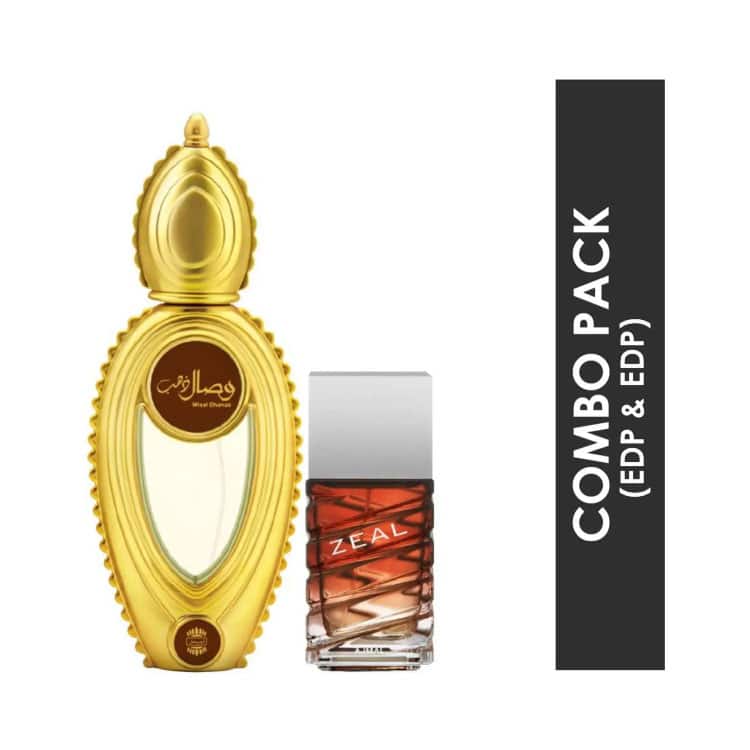 AJMAL Wisal Dhahab Eau De Parfum Fruity Floral Perfume And Zeal Eau De Parfum Aquatic Woody Perfume - (2Pcs) - Ajmal