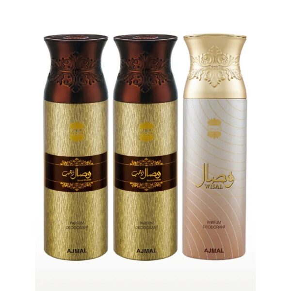 AJMAL Wisal Dhahab & Wisal Dhahab & Wisal Deodorant Spray for Men & Women - Pack of 3 (200ml Each) - Ajmal