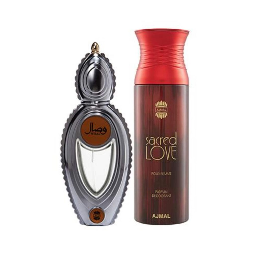 AJMAL Wisal Eau De Parfum Floral Musky Perfume And Sacred Love Deodorant Floral Musky Fragrance - (2Pcs) - Ajmal