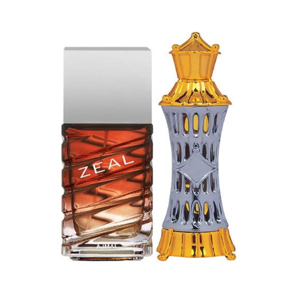 AJMAL Zeal Eau De Parfum Aquatic Woody Perfume And Mizyaan Concentrated Perfume Oil Oriental Musky - (2Pcs) - Ajmal