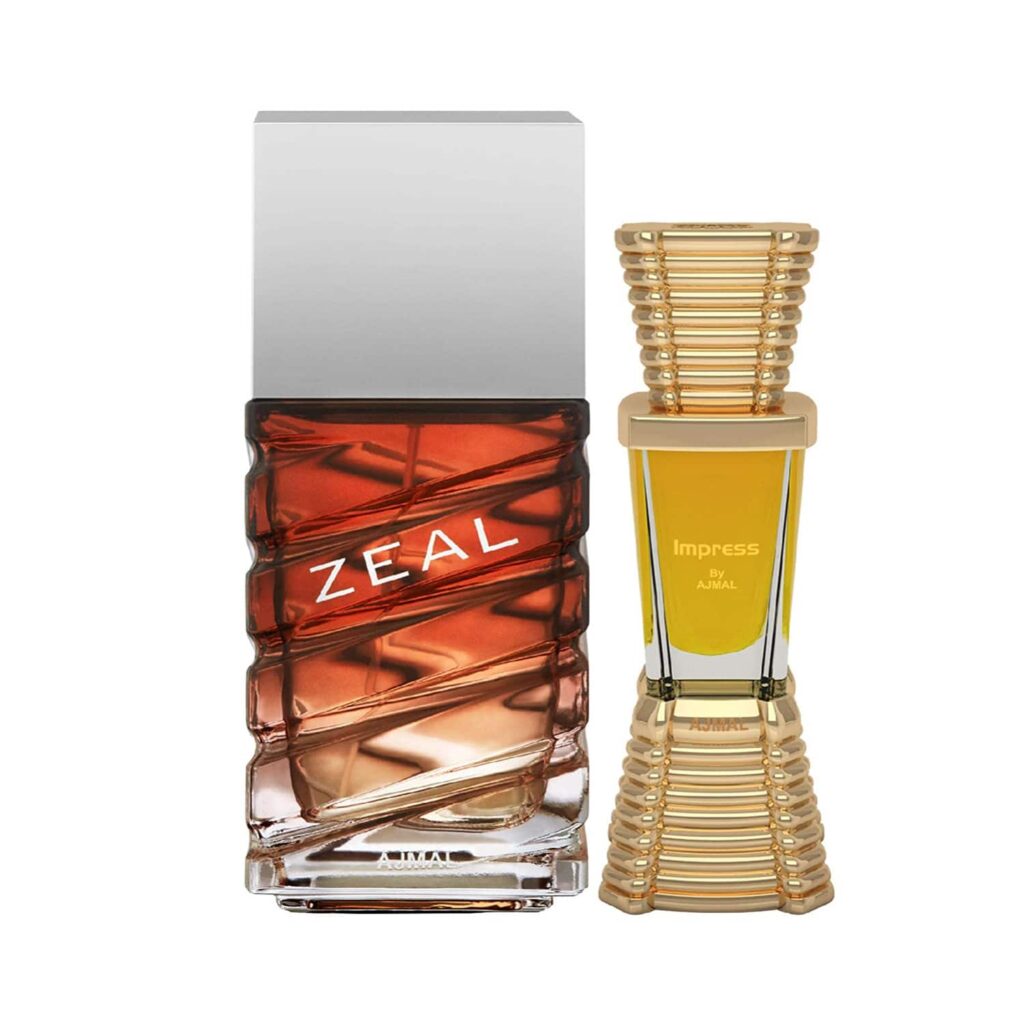 AJMAL Zeal Eau De Parfum Aquatic Woody Perfume And Selfie Concentrated Perfume Oil Woody Aromatic - (2Pcs) - Ajmal