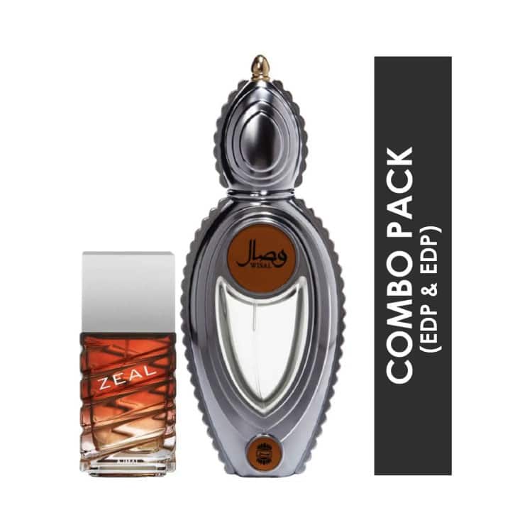 AJMAL Zeal Eau De Parfum Aquatic Woody Perfume And Wisal Eau De Parfum Floral Musky Perfume - (2Pcs) - Ajmal