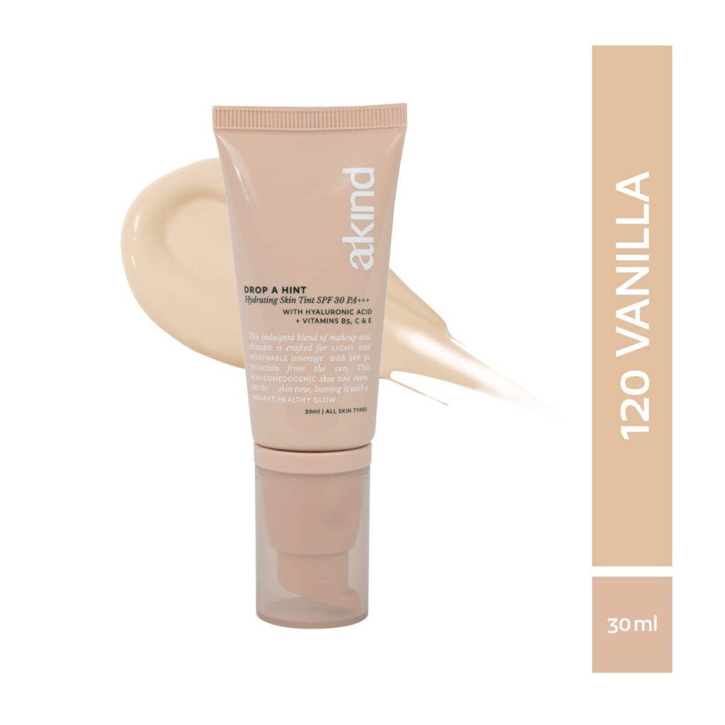 Akind Drop a Hint Hydrating Skin Tint SPF 30 PA +++ - 120 Vanilla (30 ml) - Akind