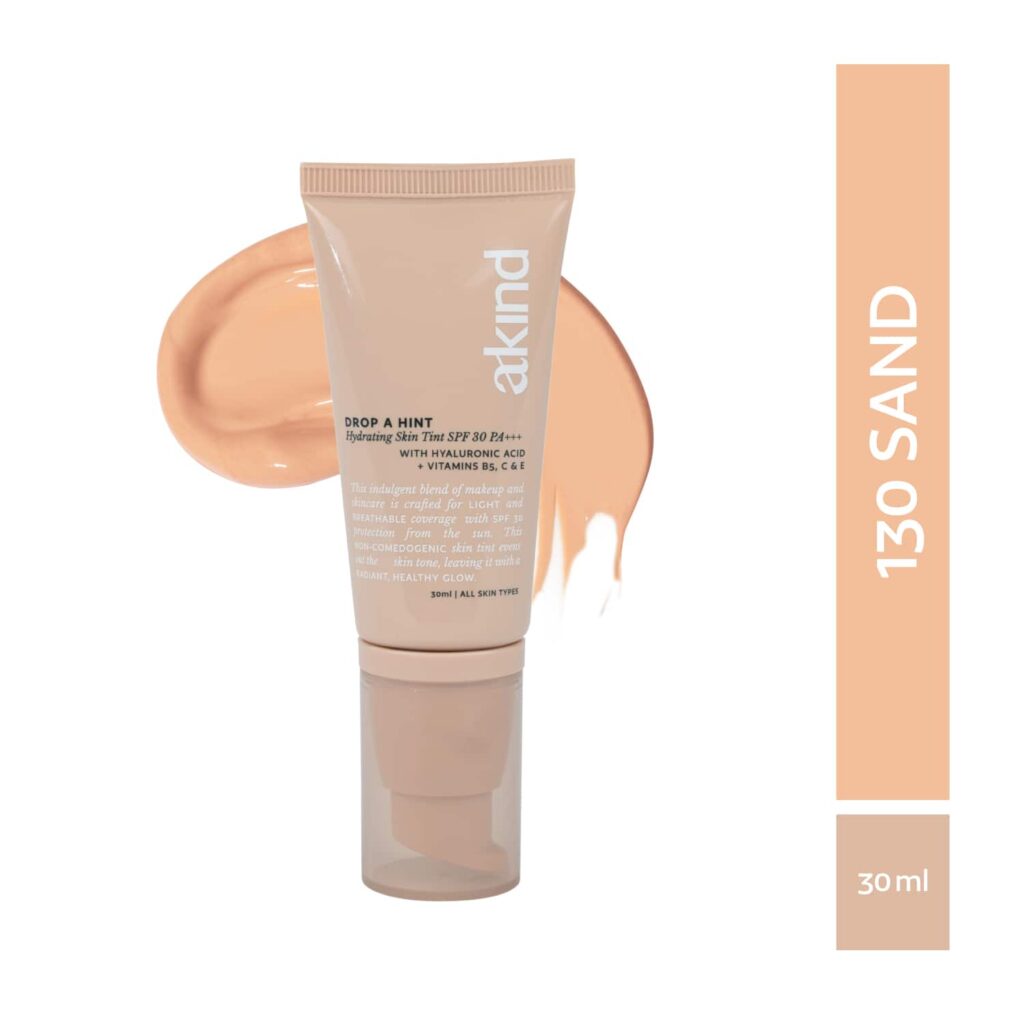 Akind Drop a Hint Hydrating Skin Tint SPF 30 PA +++ - 130 Sand (30 ml) - Akind