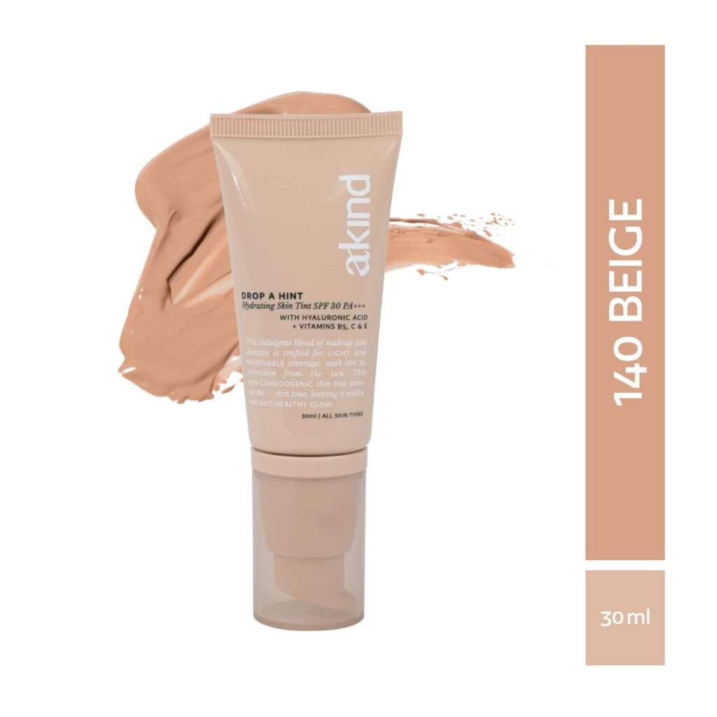 Akind Drop a Hint Hydrating Skin Tint SPF 30 PA +++ - 140 Beige (30 ml) - Akind