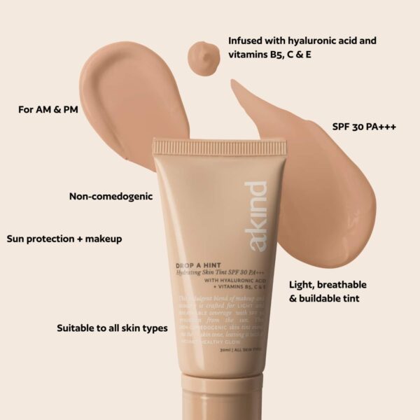 Akind Drop a Hint Hydrating Skin Tint SPF 30 PA +++ - 140 Beige (30 ml) - Akind