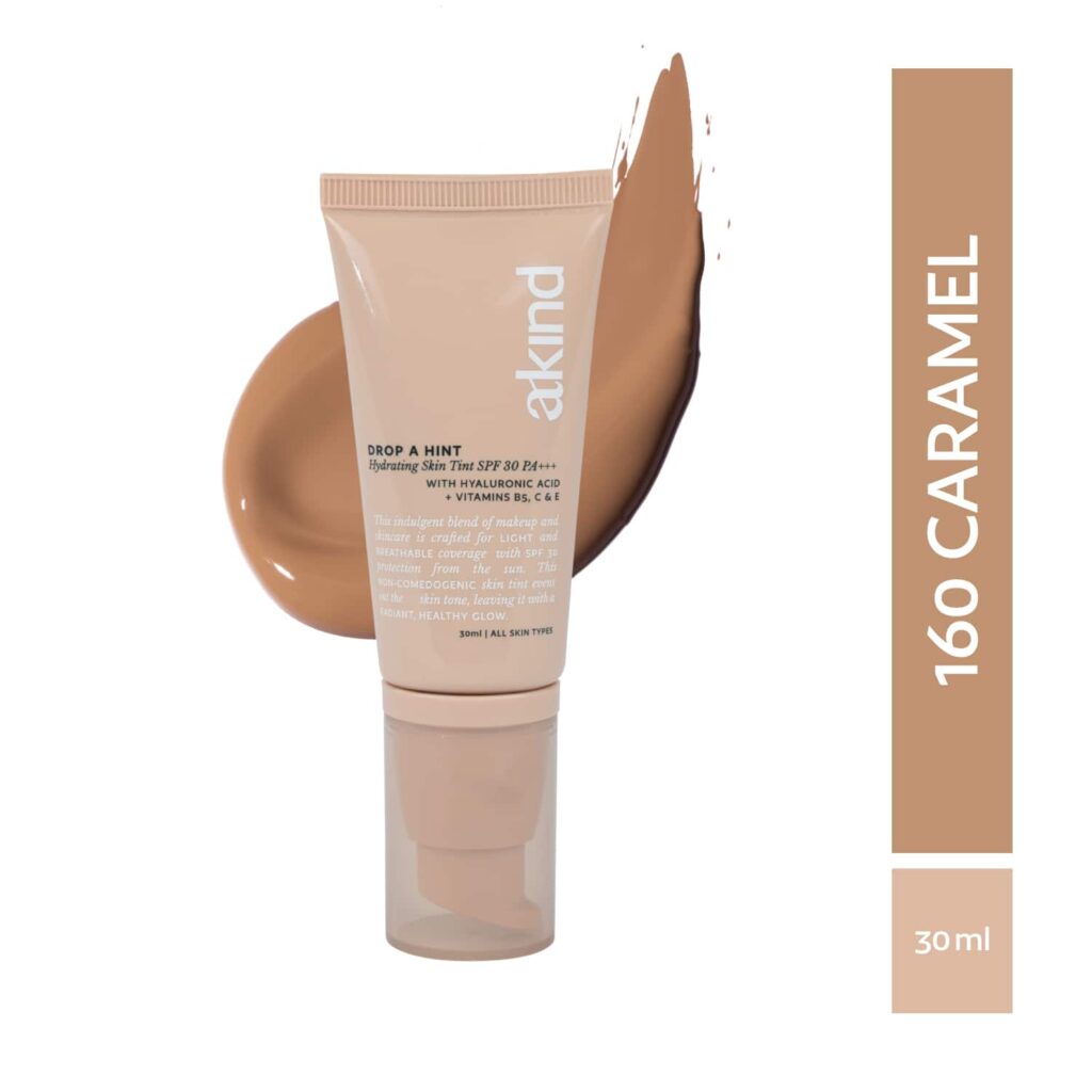 Akind Drop a Hint Hydrating Skin Tint SPF 30 PA +++ - 160 Caramel (30 ml) - Akind