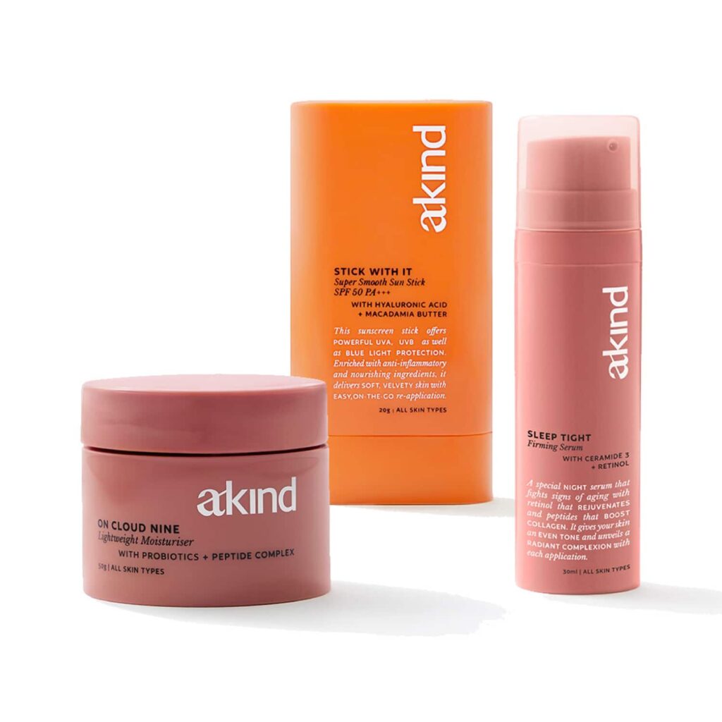 Akind Happy Skin Trio Normal Skin Combo - Serum + Moisturiser + Sun Stick - Akind