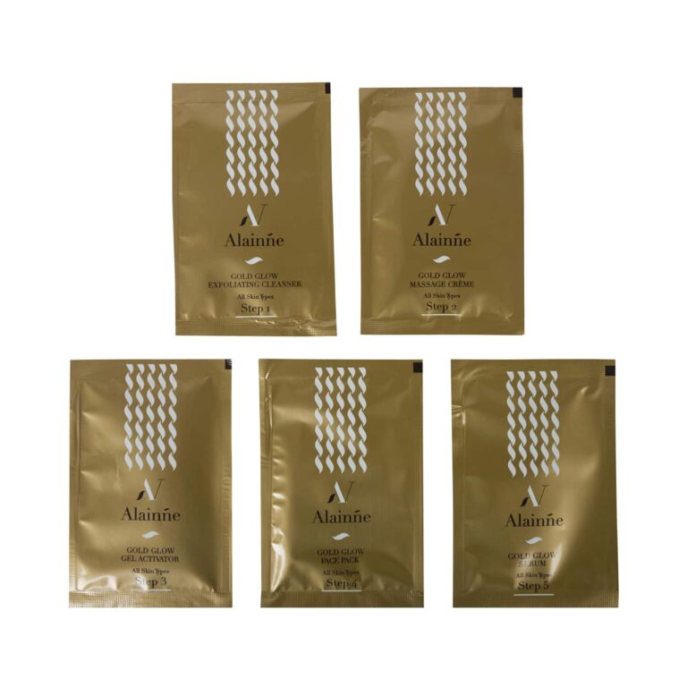 Alainne Gold Glow Facial Kit - (5Pcs) - Alainne