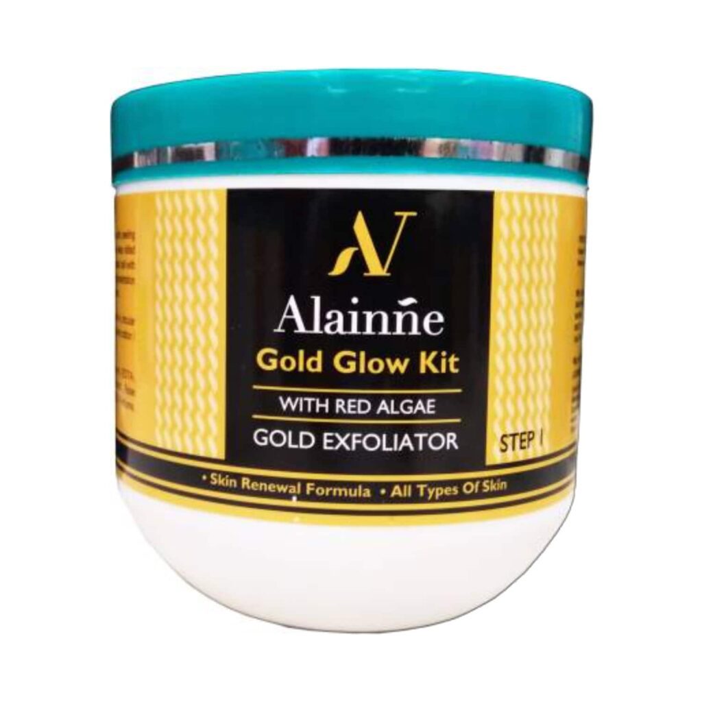 Alainne Gold Glow Kit With Red Algae Step-1 Gold Exfoliator - (500g) - Alainne
