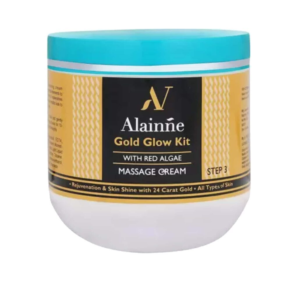Alainne Gold Glow Kit With Red Algae Step-3 Massage Creme - (500g) - Alainne