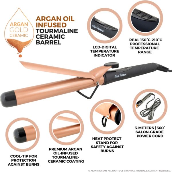 Alan Truman Argan Gold Ceramic Curler - 25mm (1 Pc) - Alan Truman