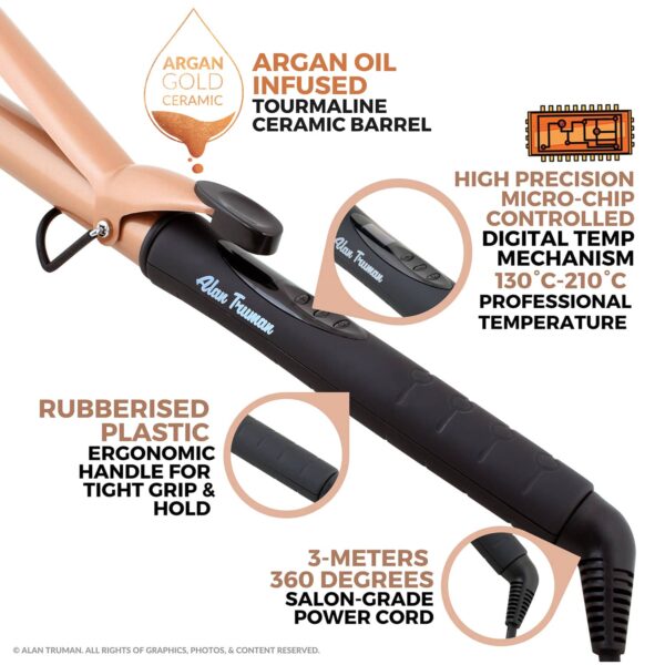 Alan Truman Argan Gold Ceramic Curler - 25mm (1 Pc) - Alan Truman