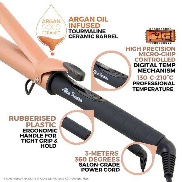 Alan Truman Argan Gold Ceramic Curler - 32mm (1 Pc) - Alan Truman