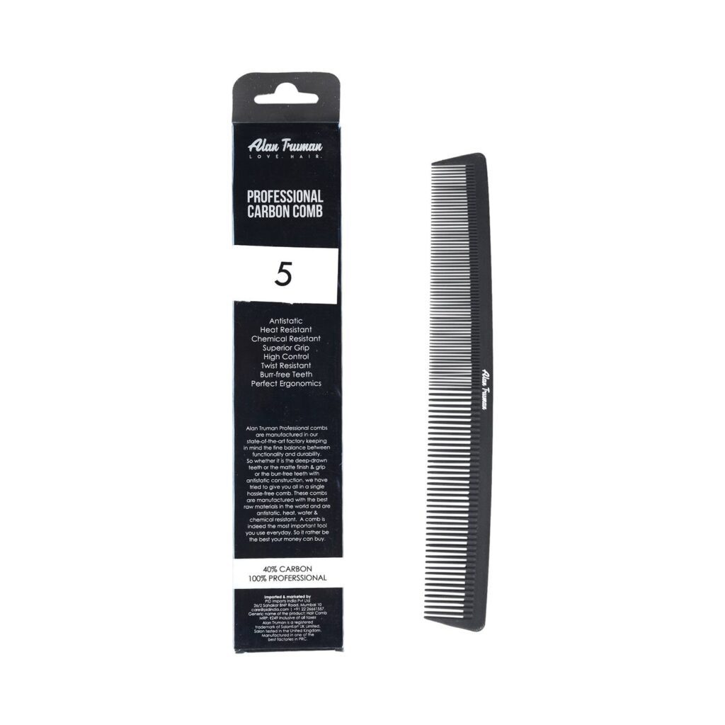 Alan Truman CB-05 Standard Fine Teeth Carbon Comb (1 Pc) - Alan Truman
