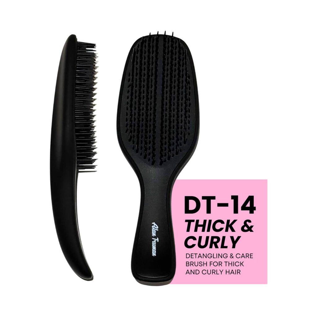 Alan Truman Dt-13 Thick & Curly - Detangling & Care Brush - Black - Alan Truman