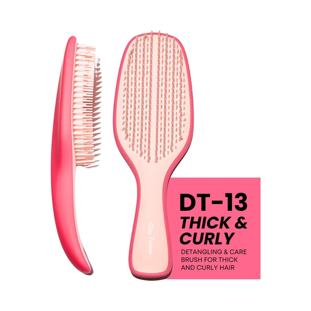 Alan Truman Dt-13 Thick & Curly - Detangling & Care Brush - Pink - Alan Truman