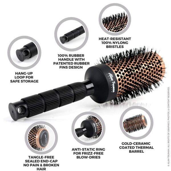 Alan Truman Gold Ceramic Blow Drying Brush - Large (1 Pc) - Alan Truman