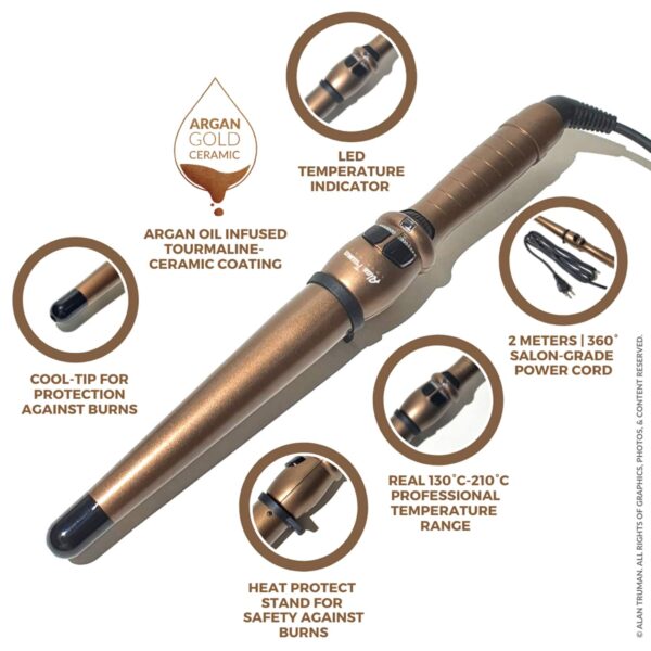 Alan Truman Gold Ceramic Wand - X-Large 38-25mm (1 Pc) - Alan Truman