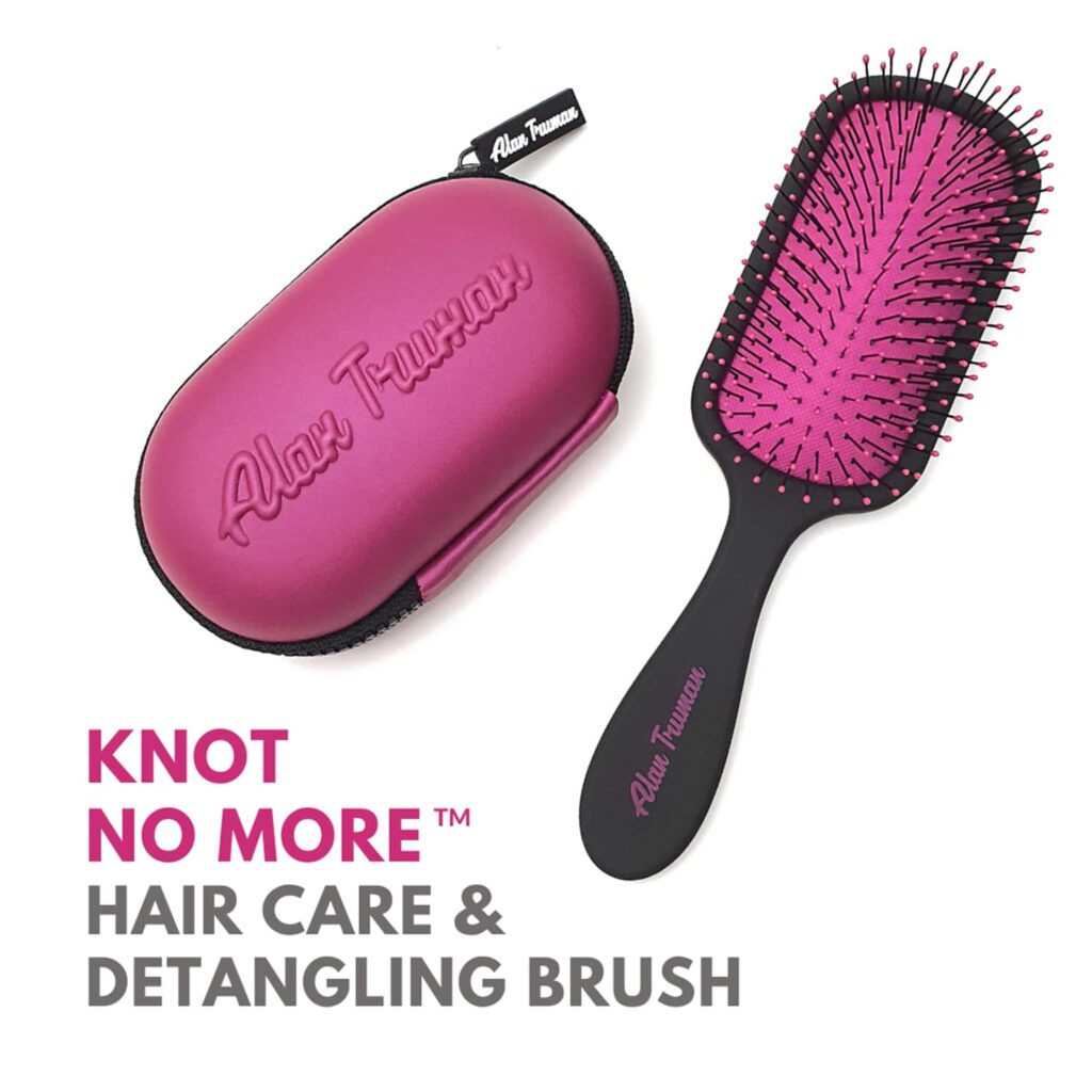 Alan Truman Knot No More Detangling and Hair Care Brush - Pink Hot Glare (1 Pc) - Alan Truman