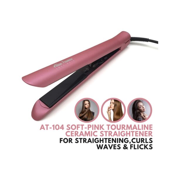 Alan Truman Soft Pink Tourmaline Ceramic Straightener AT-104 (1Pc) - Alan Truman