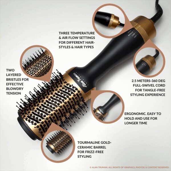 Alan Truman The Blow Brush - Gold Ceramic (1 Pc) - Alan Truman